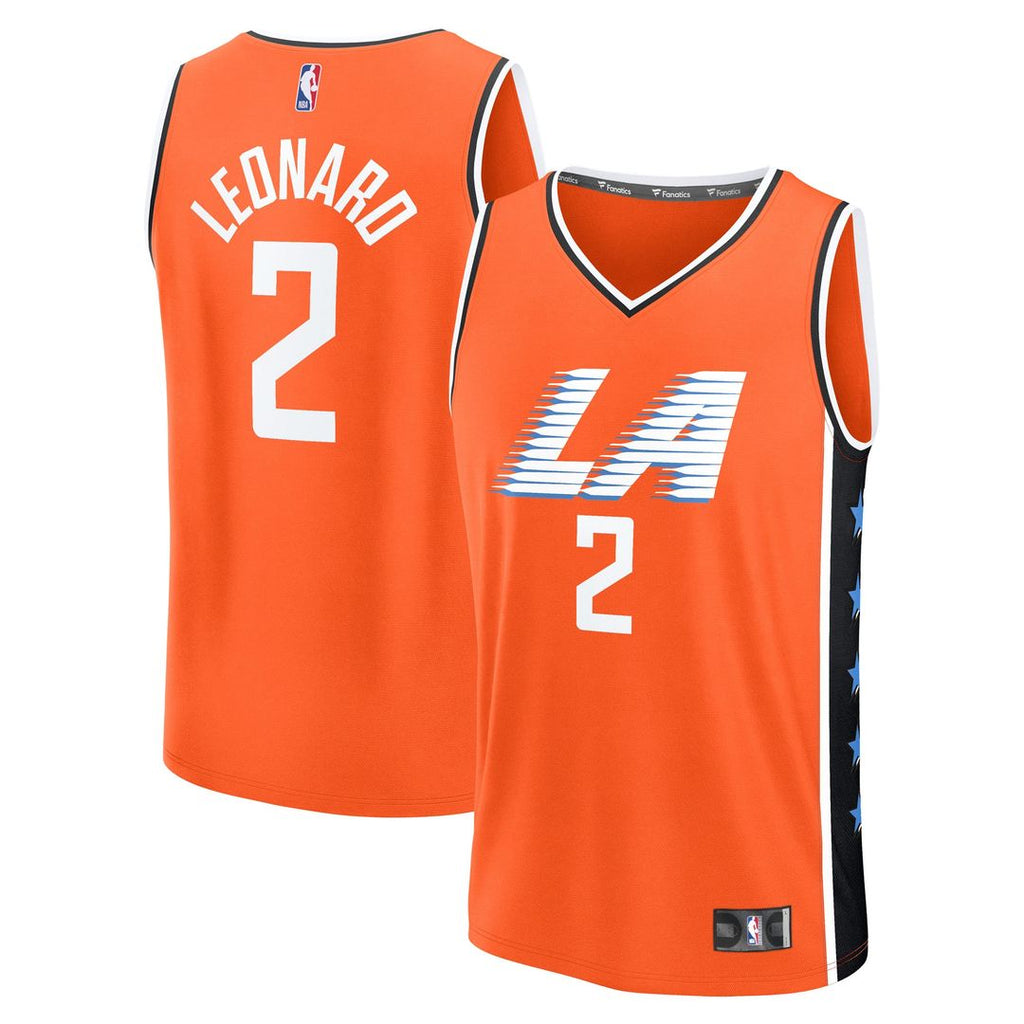 LA Clippers Kawhi Leonard Fanatics 2025/26 City Edition Fast Break Jersey - Orange