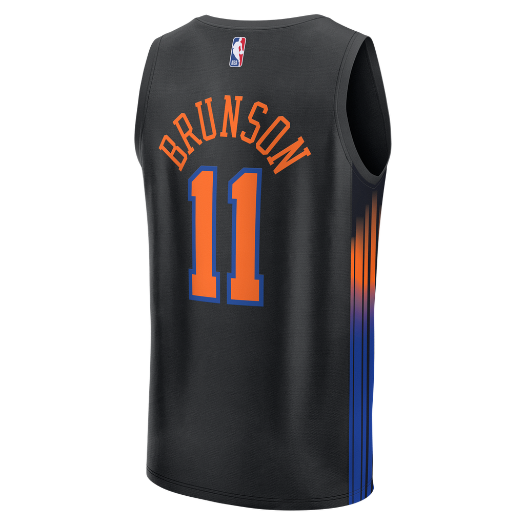 New York Knicks Jalen Brunson Fanatics Youth Fast Break Jersey - Statement Edition - Black