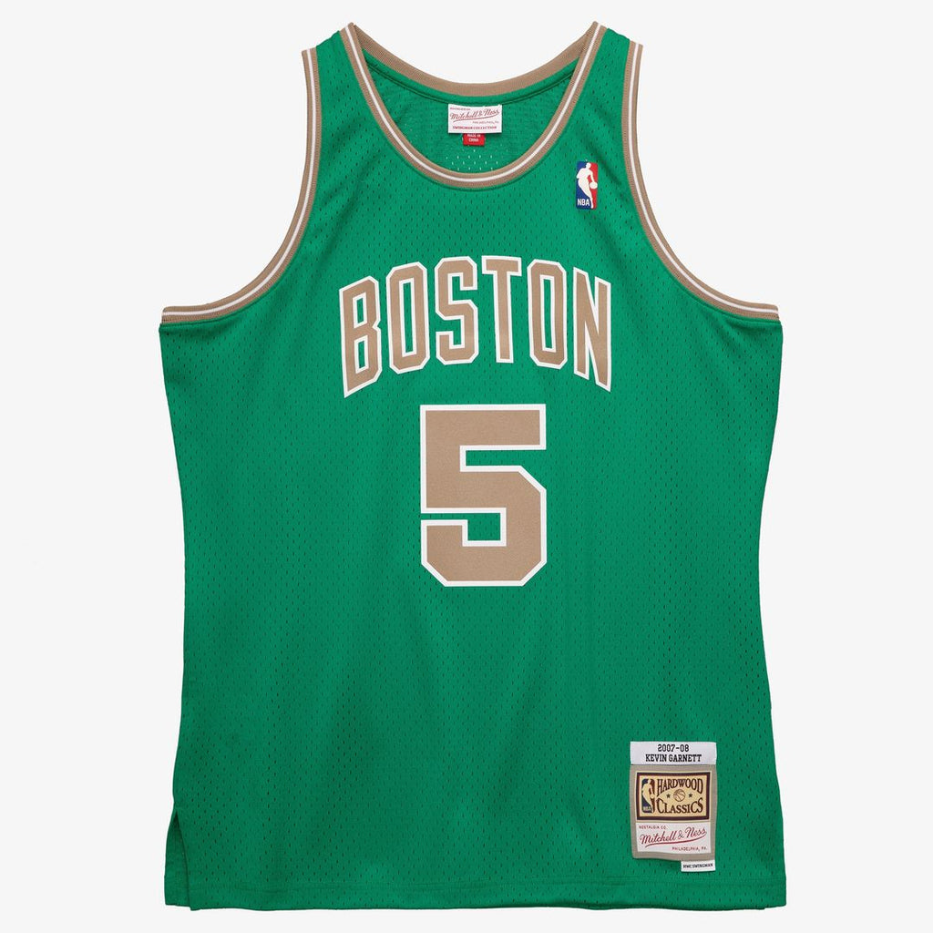 Boston Celtics Kevin Garnett Mitchell & Ness 2007 - 08 Hardwood Classics Swingman Jersey - Kelly Green