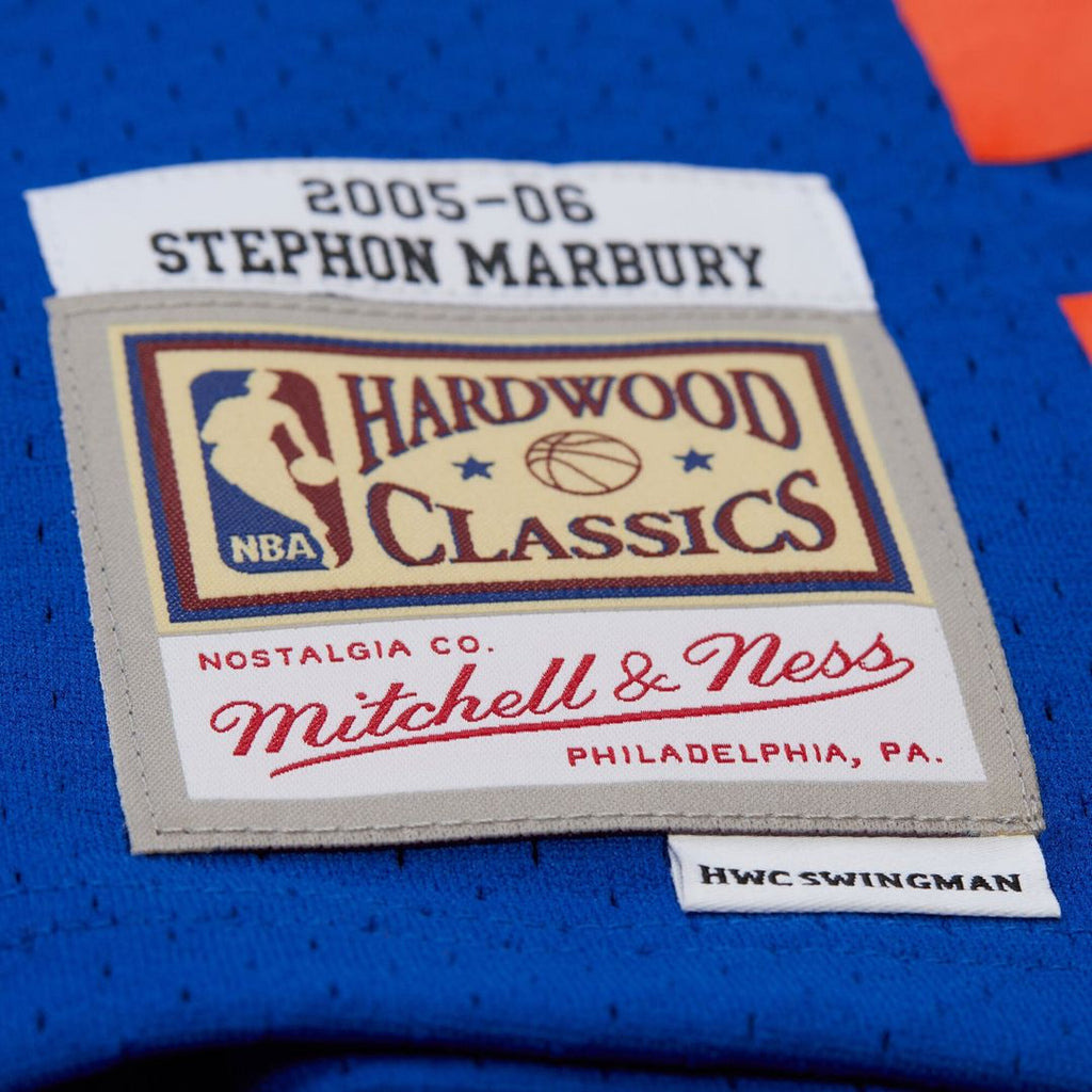 New York Knicks Stephon Marbury Mitchell & Ness 2005/06 Hardwood Classics Swingman Jersey - Blue
