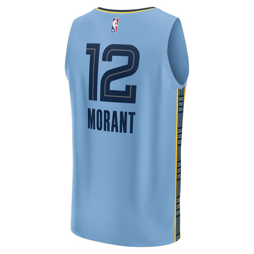 Memphis Grizzlies Ja Morant Fanatics Youth Fast Break Replica Player Jersey - Statement Edition - Light Blue