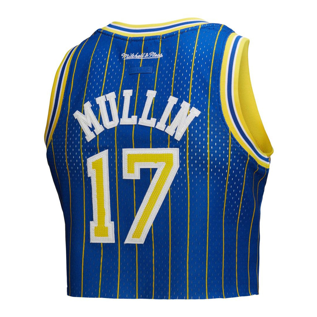 Golden State Warriors Chris Mullin Mitchell & Ness x DANNIJO Women's Fashion Cropped Basketball Jersey - Royal