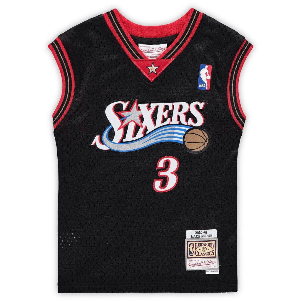 Philadelphia 76ers Allen Iverson Mitchell & Ness Preschool 2000 - 2001 Hardwood Classics Throwback Team Jersey - Black