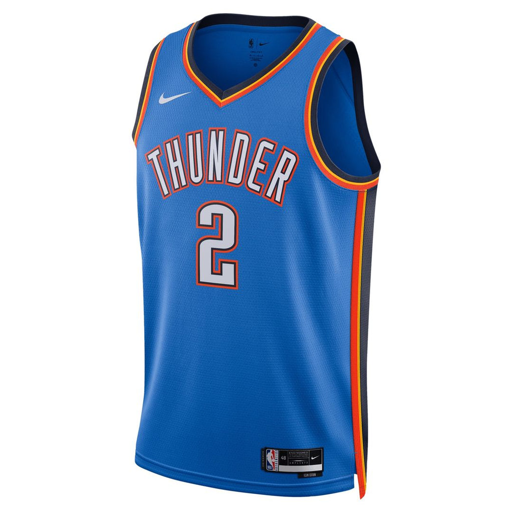 Oklahoma City Thunder Shai Gilgeous - Alexander Nike Unisex Badge Swingman Replica Jersey - Icon Edition - Blue
