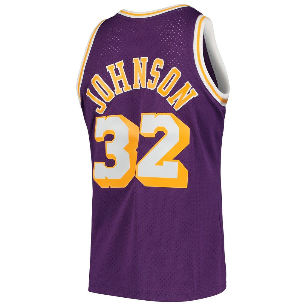 Los Angeles Lakers Magic Johnson Mitchell & Ness 1984/85 Hardwood Classics Swingman Jersey - Purple
