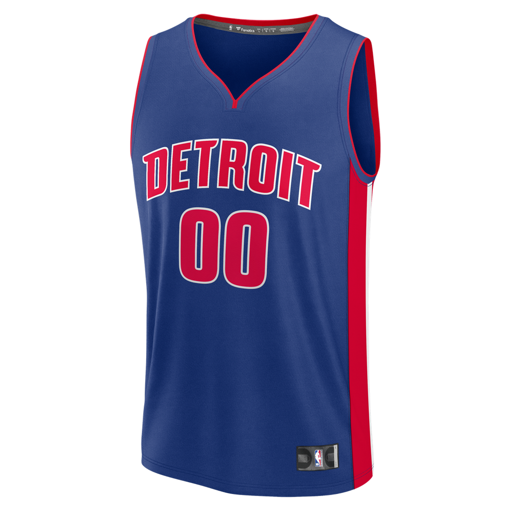Detroit Pistons Fanatics Youth Fast Break Custom Jersey - Icon Edition - Blue