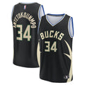 Milwaukee Bucks Giannis Antetokounmpo Fanatics Youth Fast Break Replica Player Jersey - Statement Edition - Black
