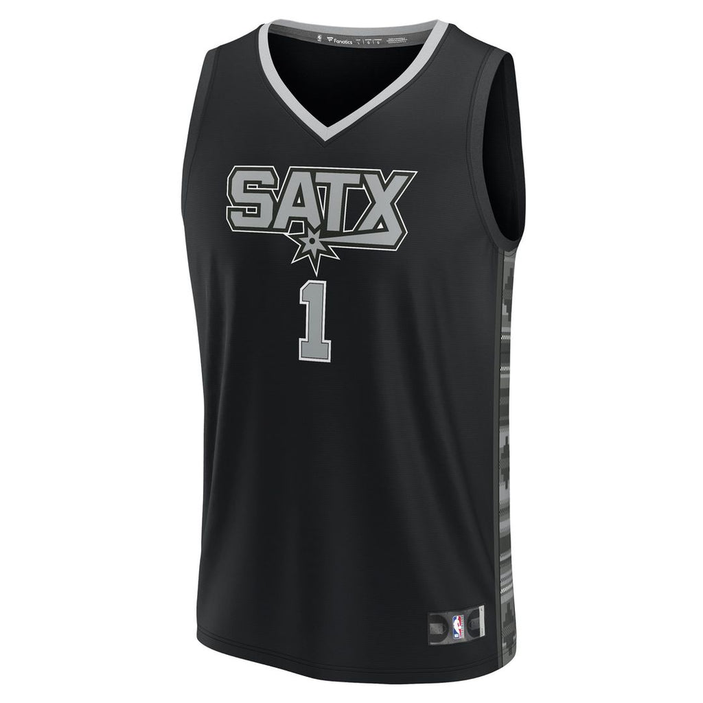 San Antonio Spurs Victor Wembanyama Fanatics Fast Break Replica Player Jersey - Statement Edition - Black