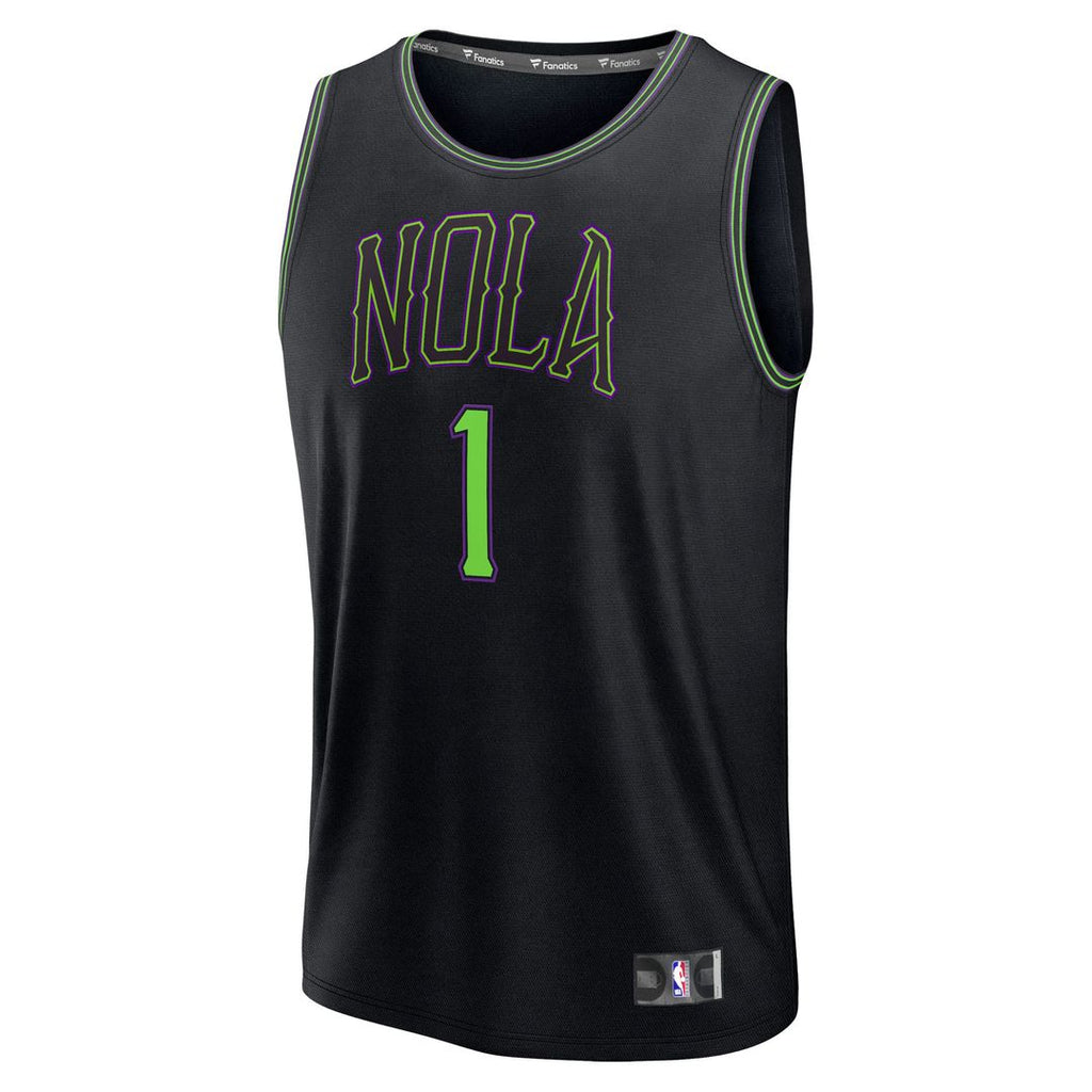 New Orleans Pelicans Zion Williamson Fanatics 2025/26 City Edition Fast Break Jersey - Black