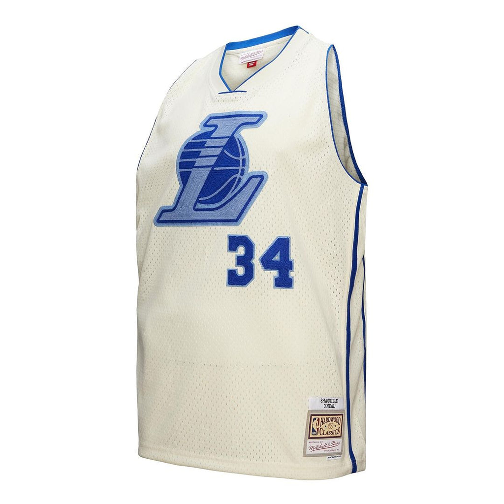 Los Angeles Lakers Shaquille O'Neal Mitchell & Ness Chainstitch Swingman Jersey - Cream