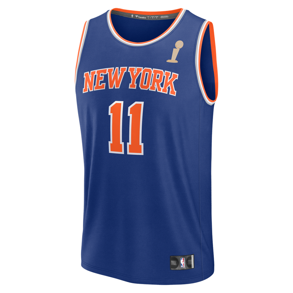 New York Knicks Jalen Brunson Fanatics Youth 2026 NBA Finals Champions Fast Break Replica Jersey - Icon Edition - Blue